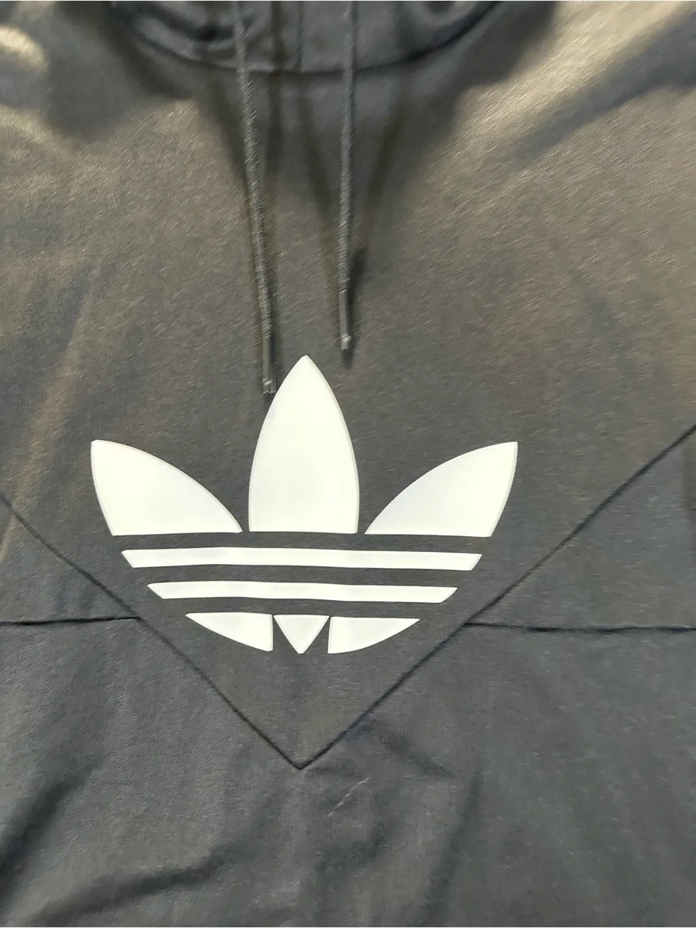 adidas Black Hoodie with White Trefoil Tag